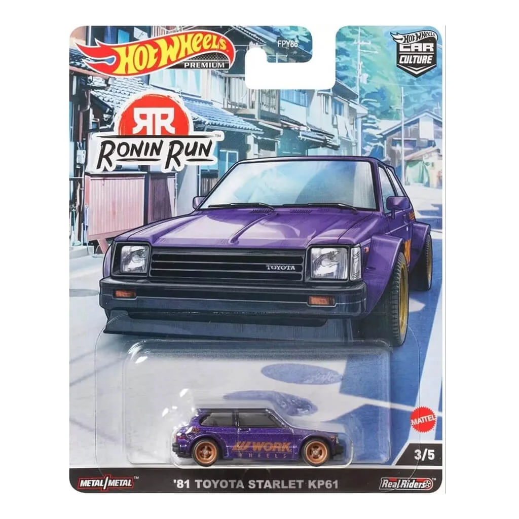 Hot Wheels Premium Toyota Starlet KP61 1981 количка – Ronin Run модел во Македонија