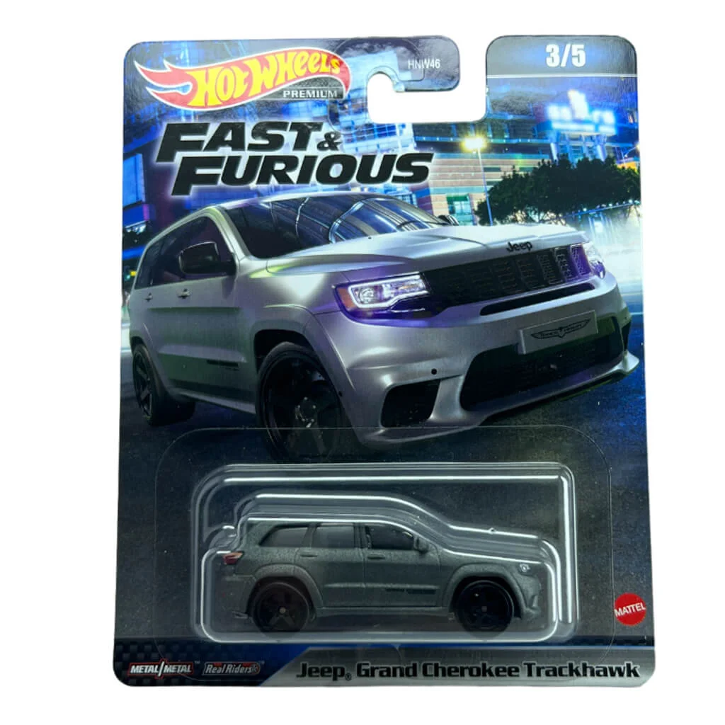 Hot Wheels Premium Jeep Grand Cherokee Trackhawk количка – Fast and Furious SUV модел во Македонија