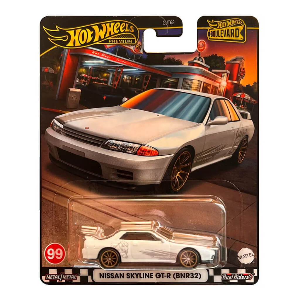 Hot Wheels Premium Nissan Skyline GT-R BNR32 количка – Boulevard JDM модел во Македонија