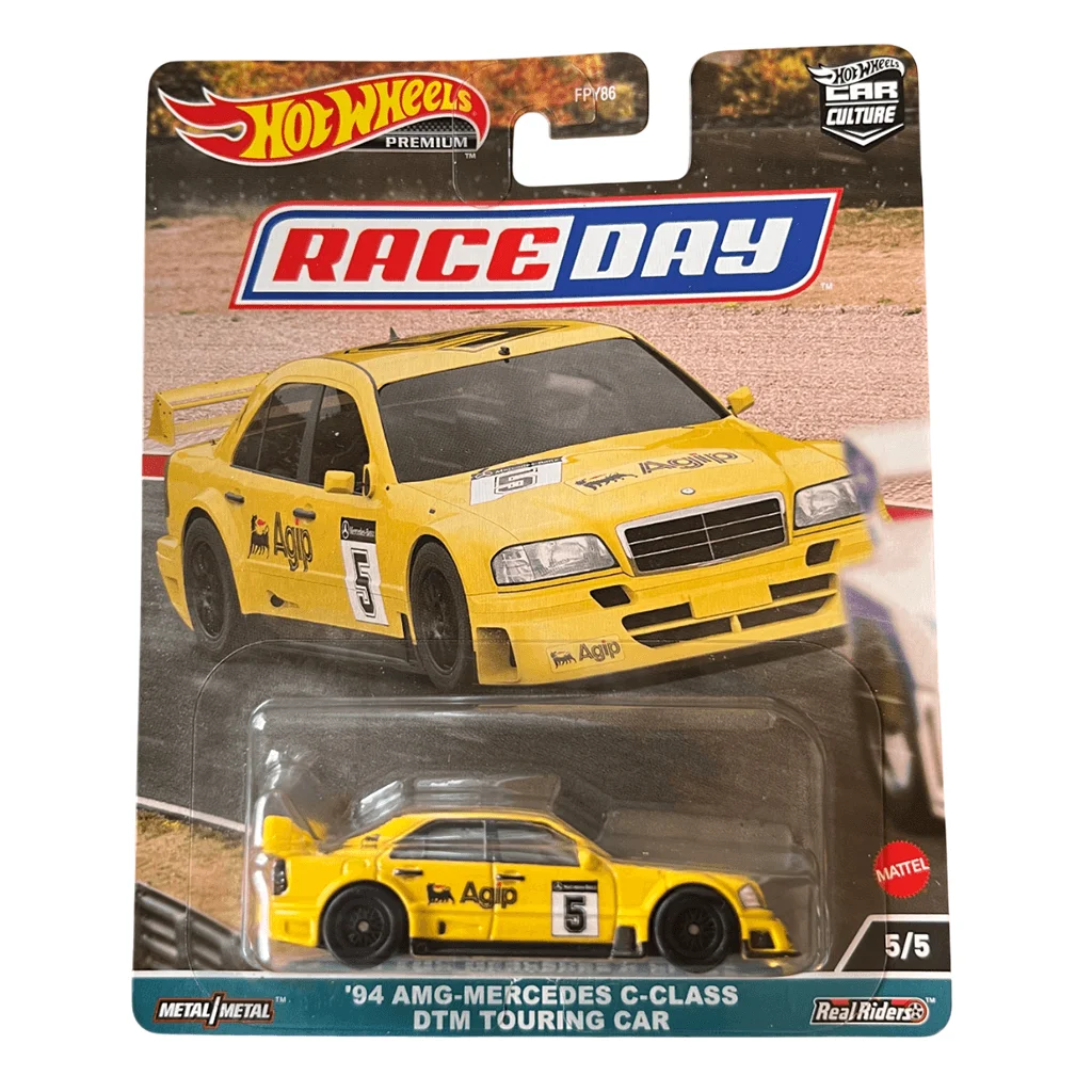 Hot Wheels Premium Mercedes C-Class DTM 1994 количка – германски тркачки модел за колекционери во Македонија