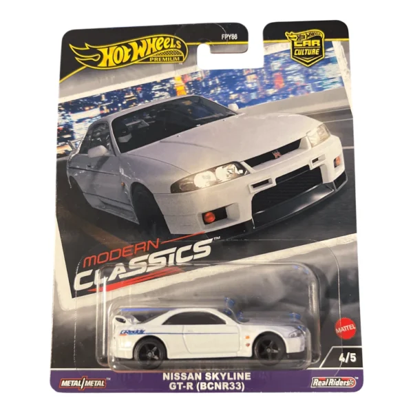 Hot Wheels Premium Nissan Skyline GT-R R33 BCNR33 количка – Modern Classics серија во Македонија