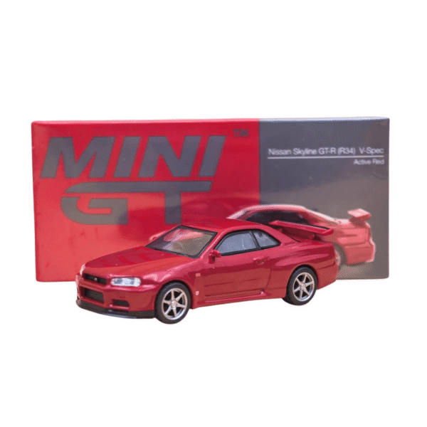 Nissan Skyline GT-R R34 V-Spec Active Red Mini GT Makedonija 2