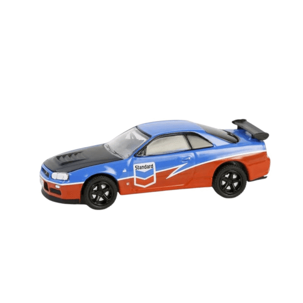 2000 Nissan Skyline GT R (R34) Solid Pack Chevron Special Edition Series 1 Greenlight Makedonija 3