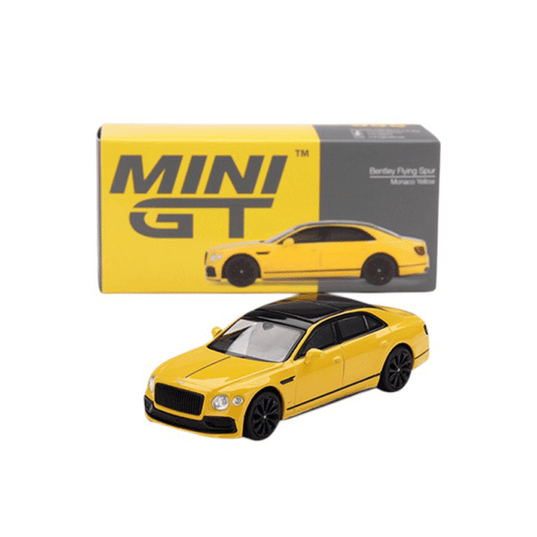 Bentley Flying Spur Monaco Yellow 2023 (LHD) Mini GT Makedonija 4