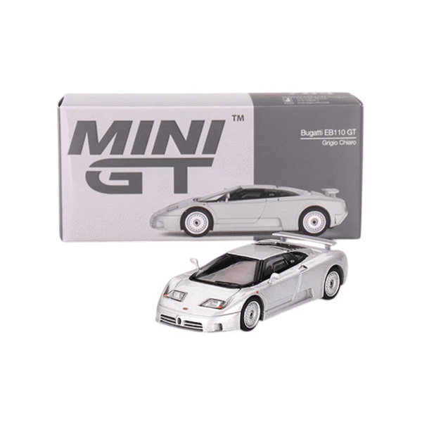 Bugatti EB110 GT Grigio Chiaro 1995 (LHD) Mini GT Makedonija 1