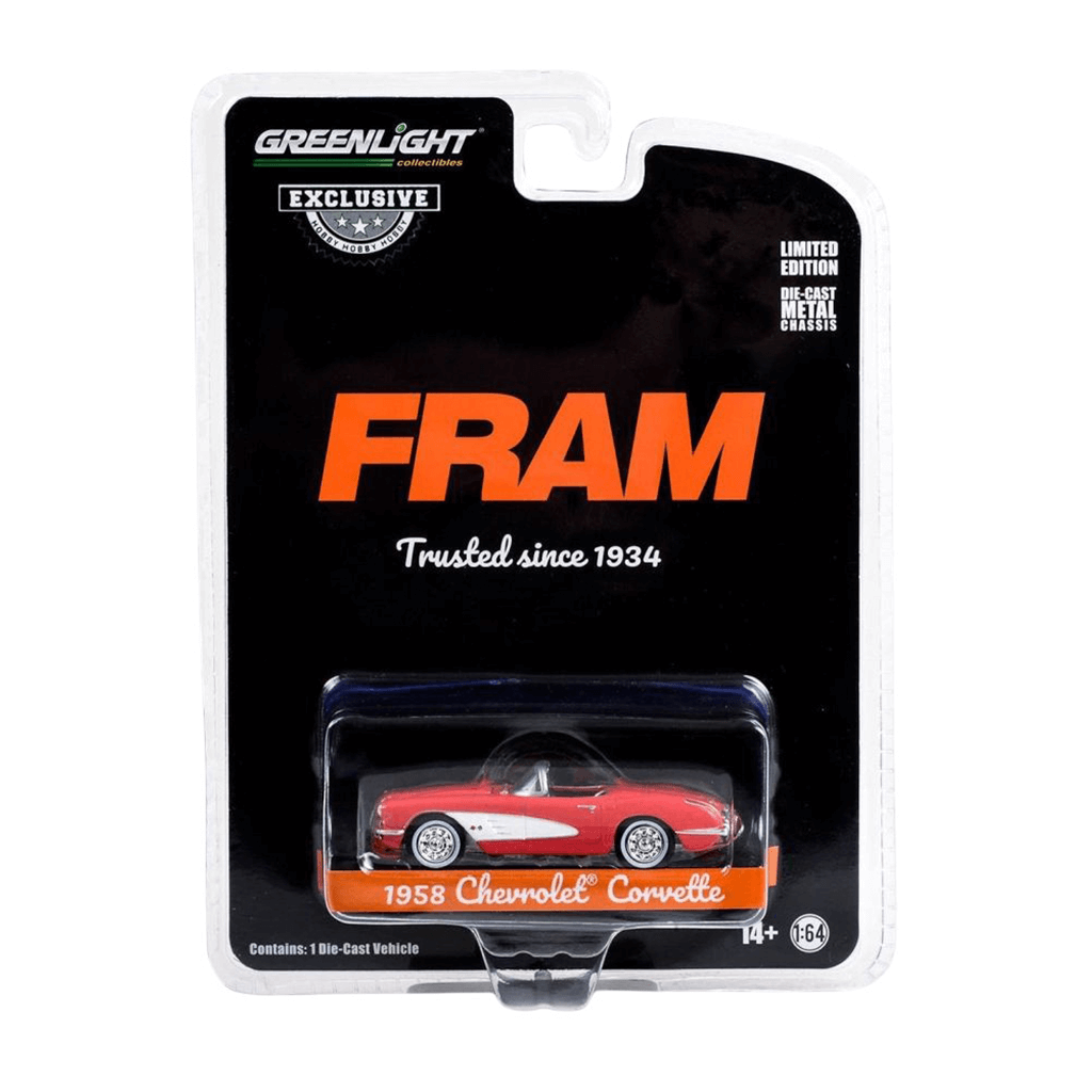 Chevrolet Corvette 1958 - Fram Oil Filters "Trusted Since 1934" (Hobby Exclusive) Greenlight Makedonija
