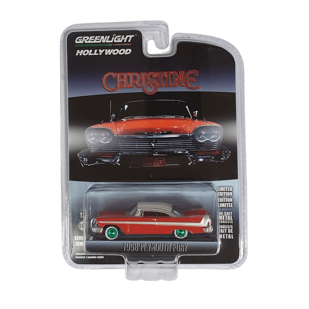 Christine (1983) 1958 Plymouth Fury (Evil Version with Blacked Out Windows) Solid Pack Green Machine Greenlight Makedonija