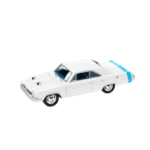 Dodge Dart Swinger White with Rear Light Blue Stripe 1970 Johnny Lightning Makedonija 3