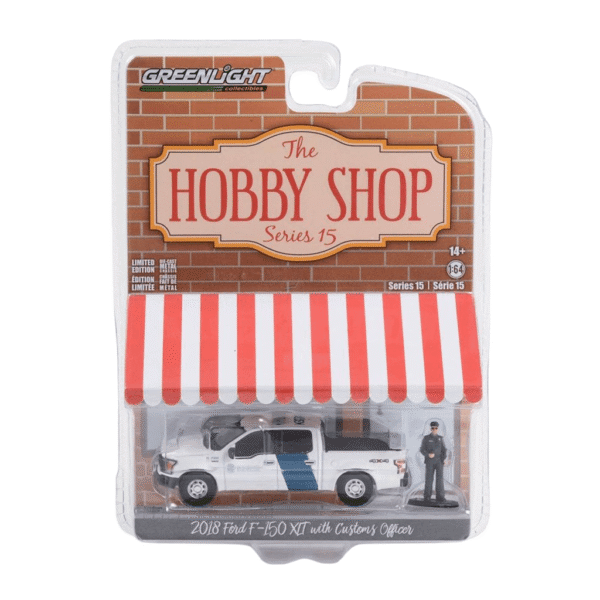 Ford F-150 Xlt 2018 - U.s. Customs And Border Protection With Customs Officer - The Hobby Shop Series 15 Greenlight Makedonija