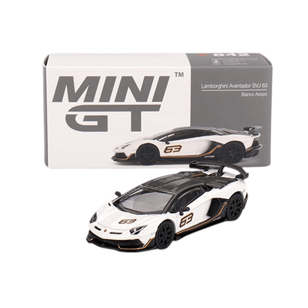 Lamborghini Aventador SVJ 63 Bianco Asopo 2022 (LHD) Mini GT Makedonija