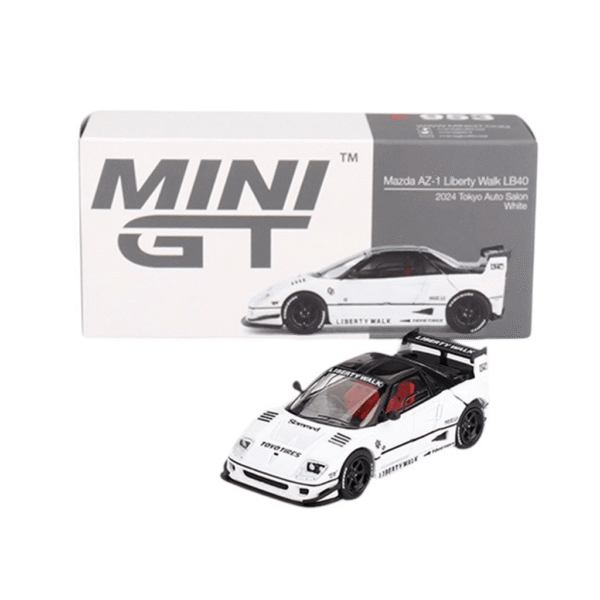 Mazda AZ 1 Liberty Walk LB40 White 2024 Tokyo Auto Salon (RHD) Mini GT Makedonija 3