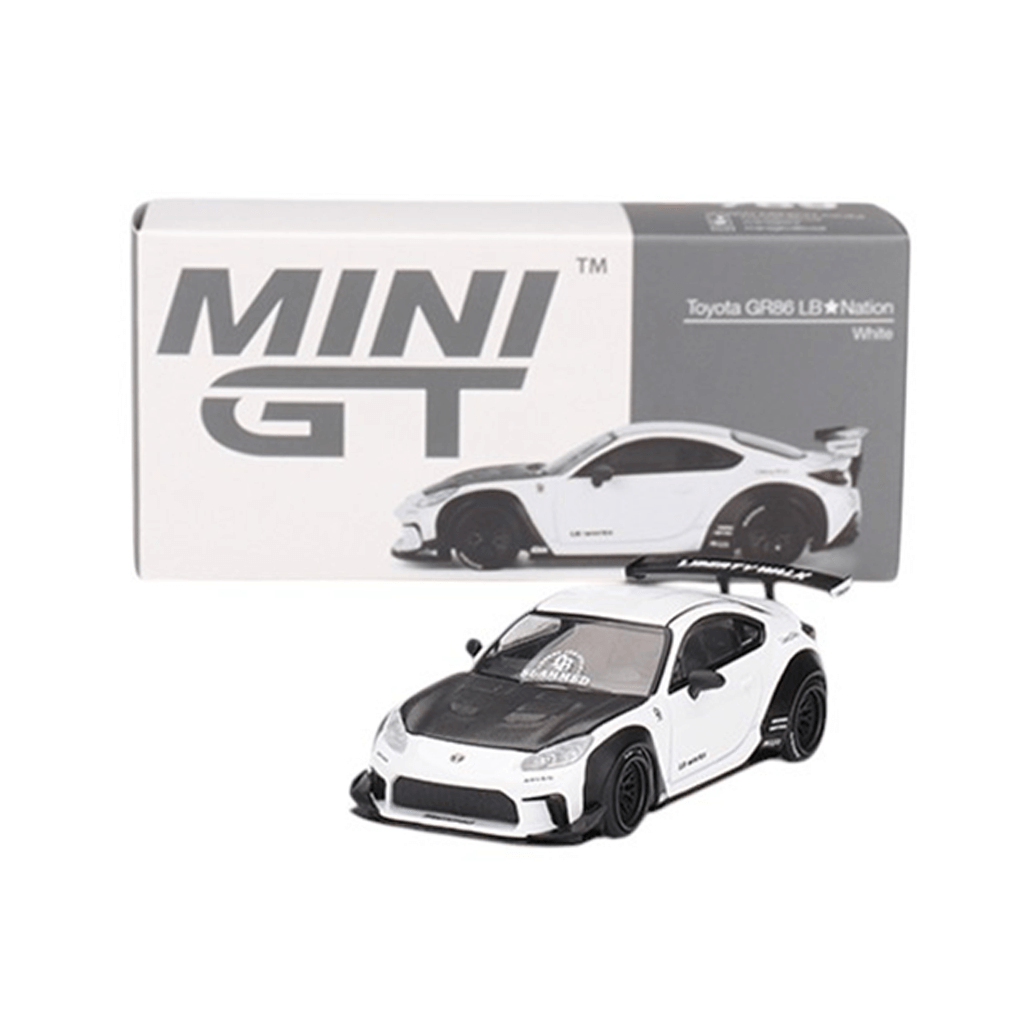 Toyota GR86 LB Nation White 2023 (LHD) Mini GT Makedonija
