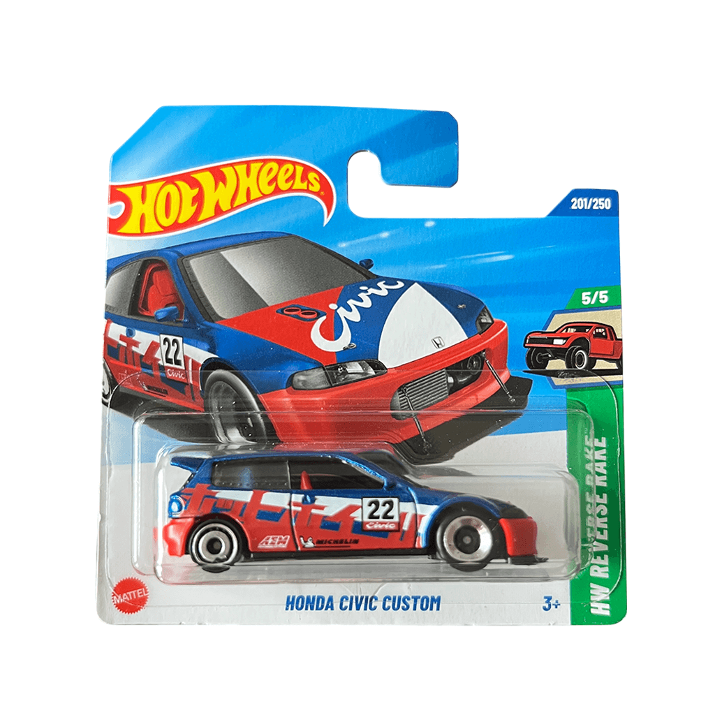 Honda Civic Custom Red Blue Hot Wheels MK