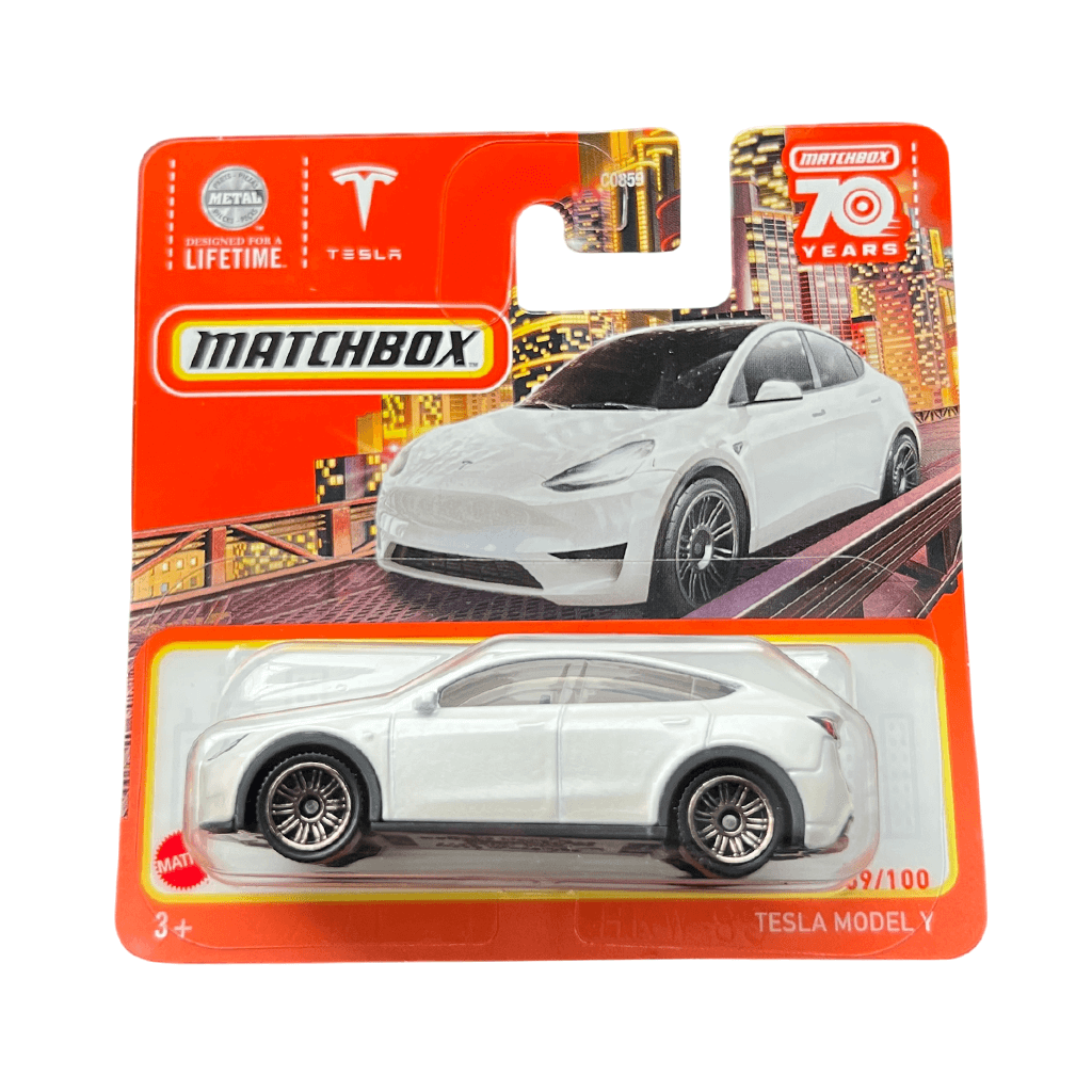 Tesla Model Y White Matchbox MK