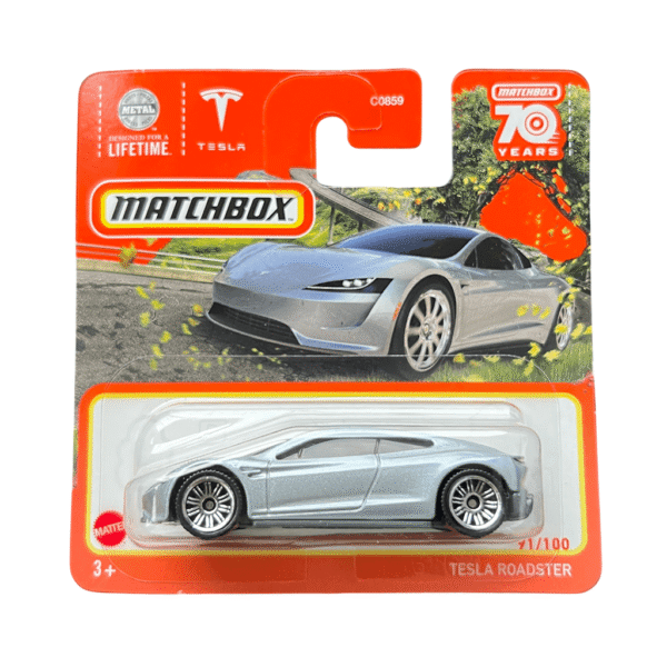 Tesla Roadster Silver Matchbox MK